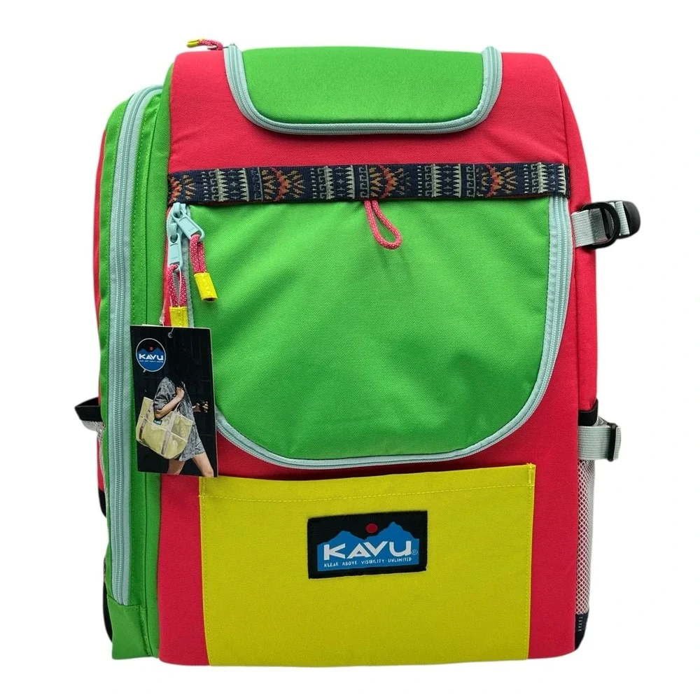 KAVU Pacific Rimshot Disc Golf Bag Padded Frisbee Holder Backpack - Carnival